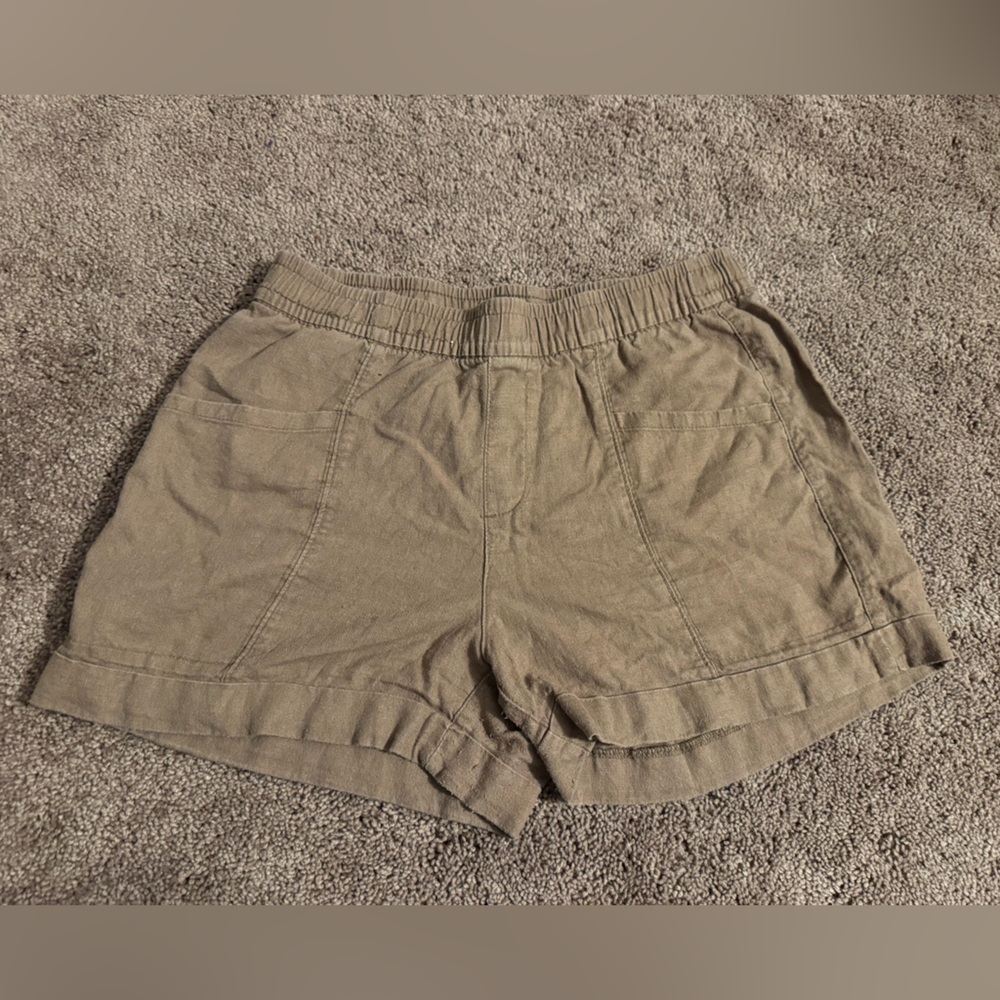 Old Navy Tan Linen Shorts Relaxed Fit